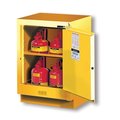 Justrite Justrite 15 Gal. 1 Door Self Close Right Hinge, Under Fume Hood Cabinet, 24"x21-5/8"x35-3/4", Yellow 882420